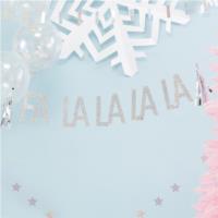 Ginger Ray - SILVER GLITTER FA LA LA BUNTING