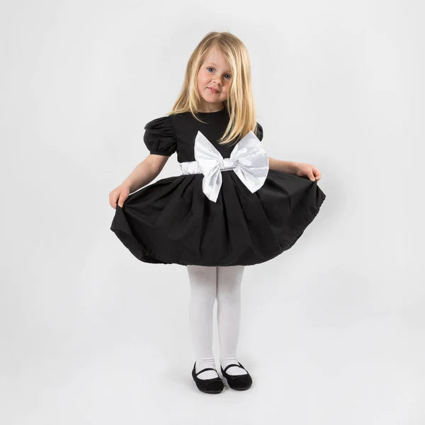 Huge Ribbon Dress - Black & White