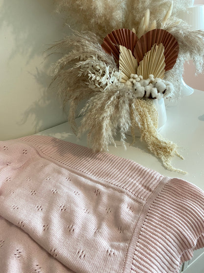 إيلي جونيور -بطانية محاكة ضخمة في القطن العضوي، الوردي