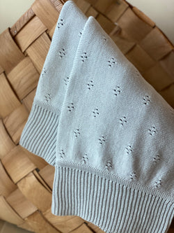 Elli Junior - Huge Knitted Blanket in Organic Cotton, Grey