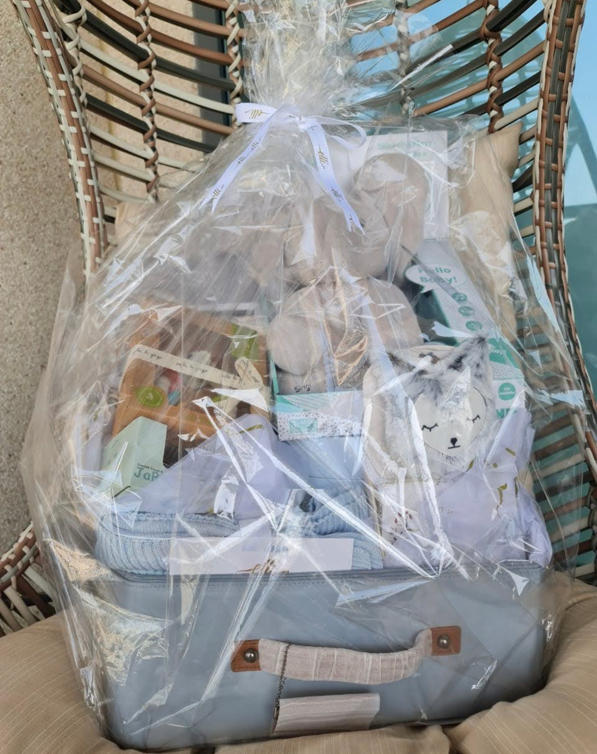 Mini Traveller Kids Suitcase - Grey Off White