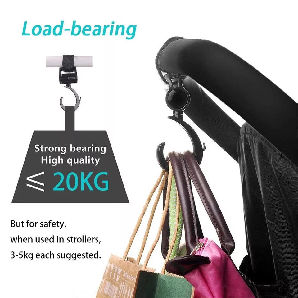Pikkaboo - 2pcs Multi Purpose 360 Swivel Hooks - Black