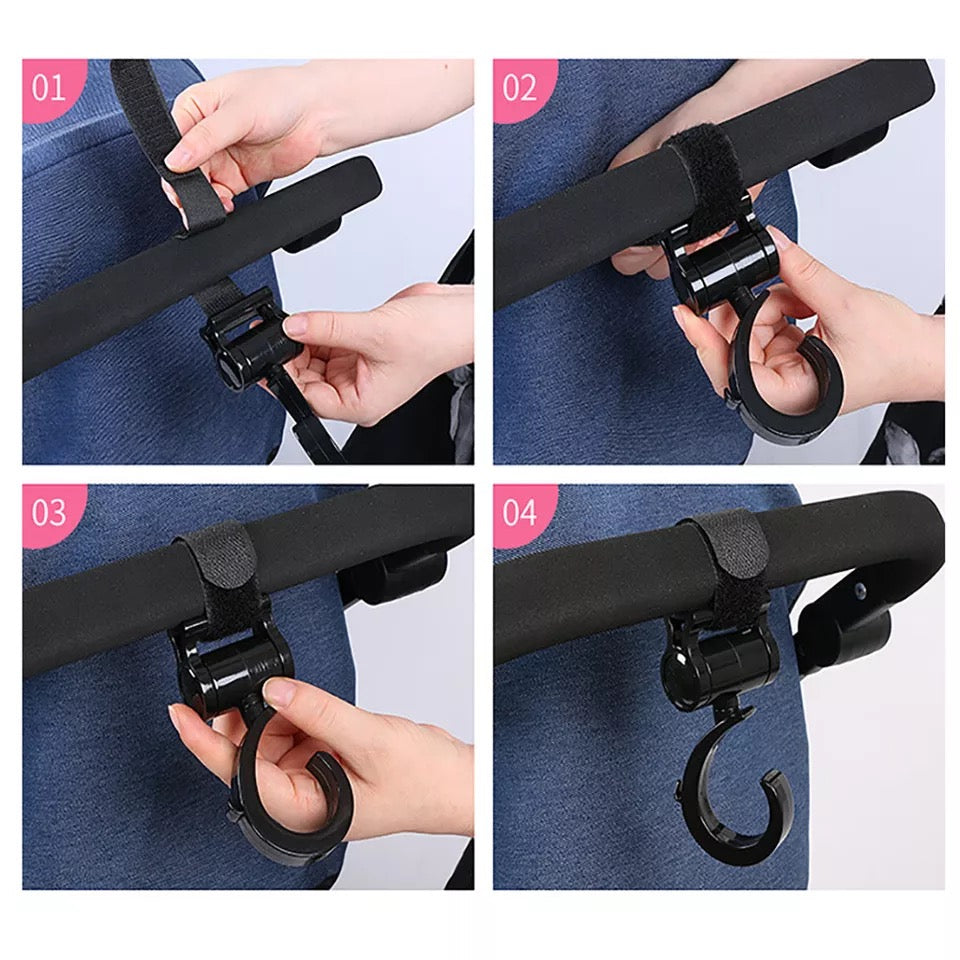 Pikkaboo - 2pcs Multi Purpose 360 Swivel Hooks - Black