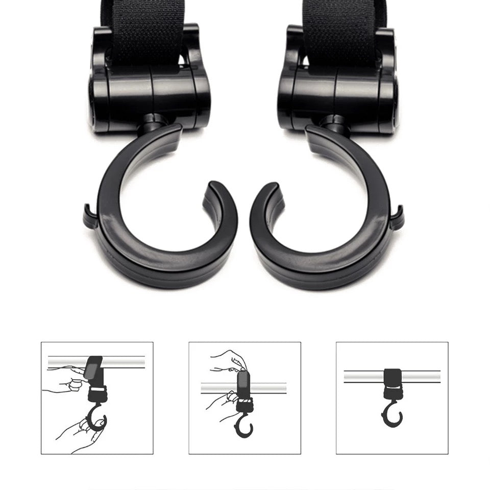Pikkaboo - 2pcs Multi Purpose 360 Swivel Hooks - Black