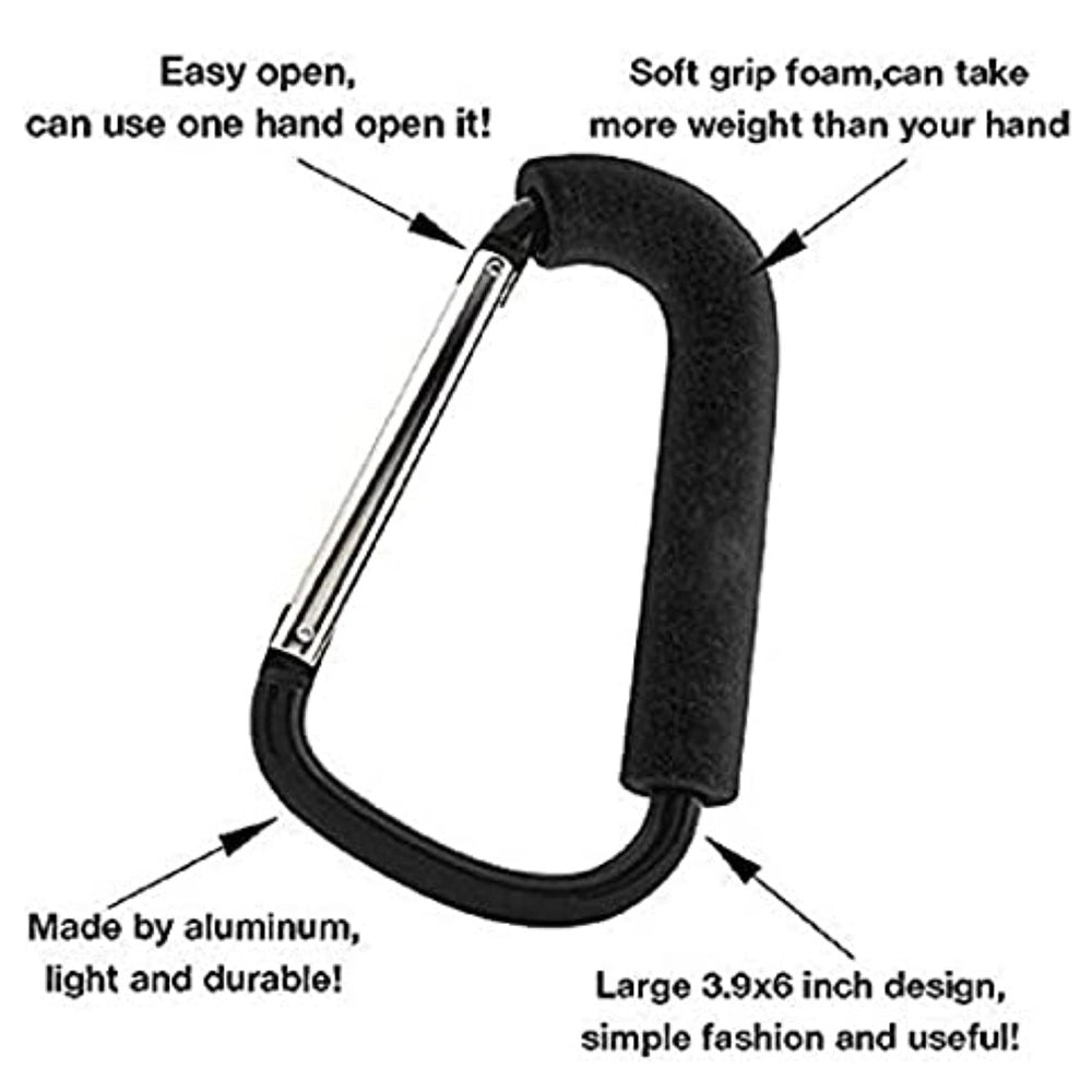 Pikkaboo Universal Non-Slip Metal Stroller Hook -Black