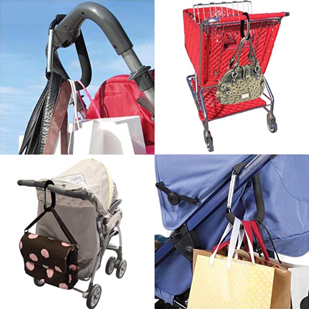 Pikkaboo Universal Non-Slip Metal Stroller Hook -Black