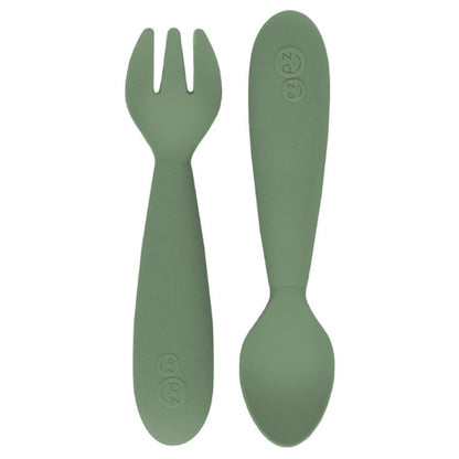 Ezpz - Mini Utensils (Spoon & Fork) - Available Colours: Blush/Sage/Pewter/Grey
