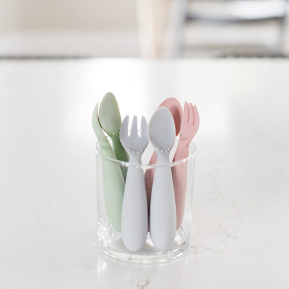 Ezpz - Mini Utensils (Spoon & Fork) - Available Colours: Blush/Sage/Pewter/Grey