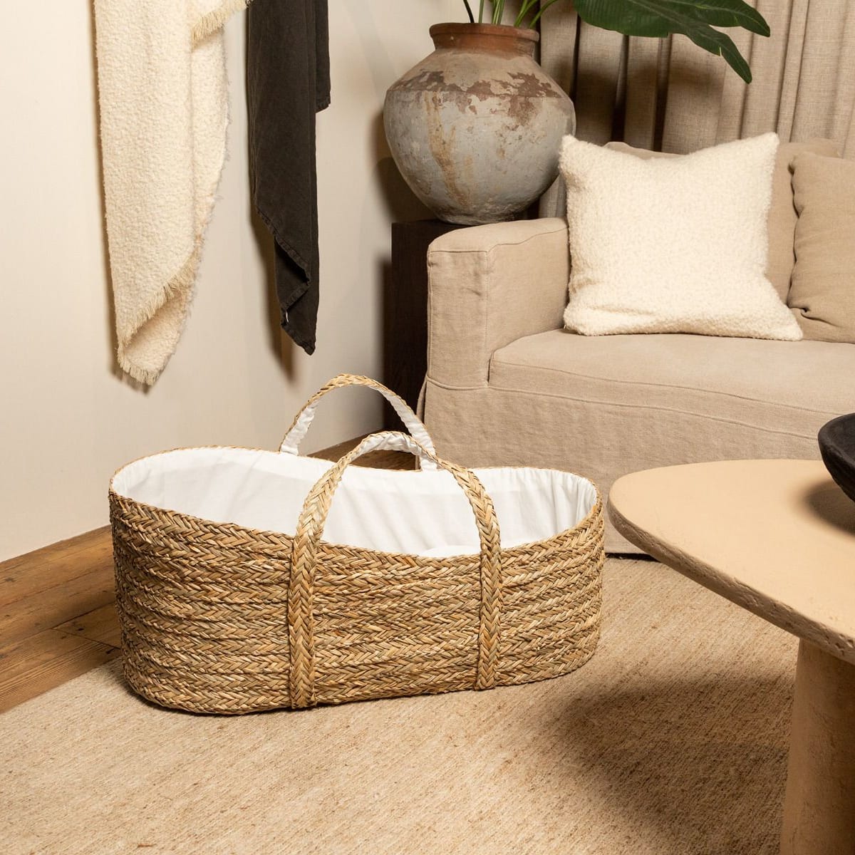 Natural wicker best sale moses basket