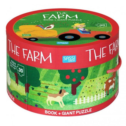 Sassi - Book And Giant Puzzle Round Box - The Farm