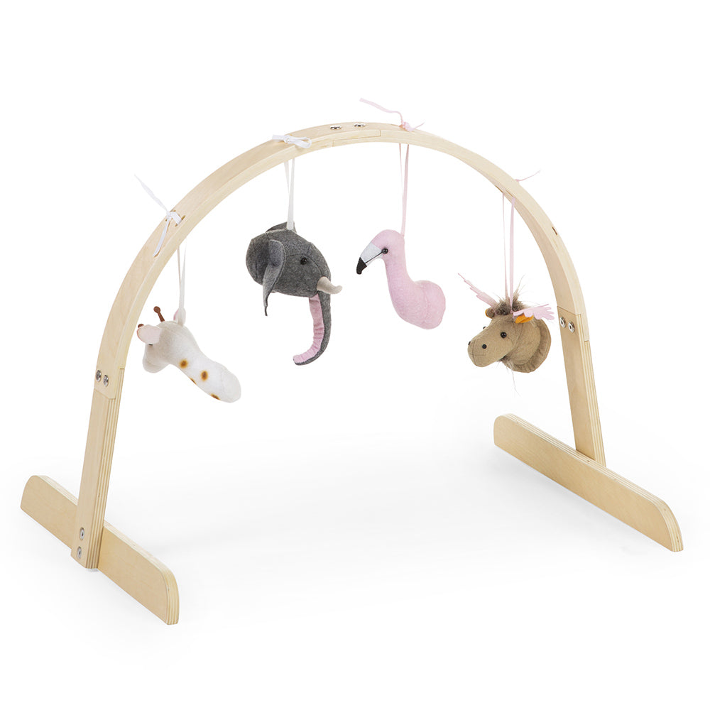 Childhome - Baby Gym Universal Round + Gymtoys Felt Animal Set Of 4