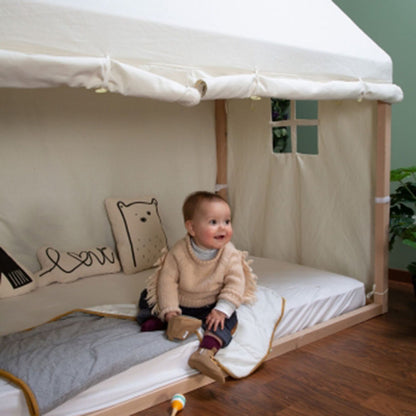 Childhouse -House سرير الإطار غطاء 90x200 سم -الأبيض