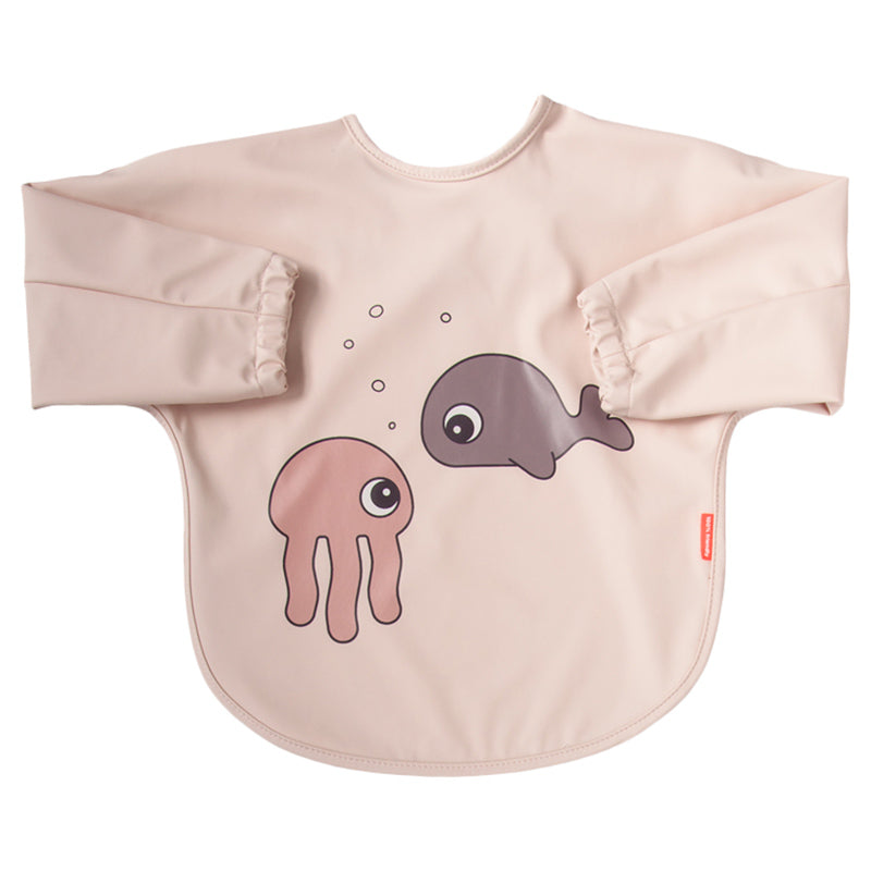 Sleeved Bib Sea Friends Powder