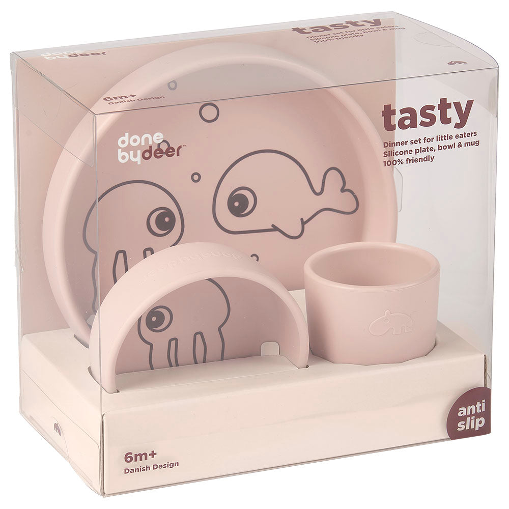 Silicone Sea Friends Dinner Set - Powder