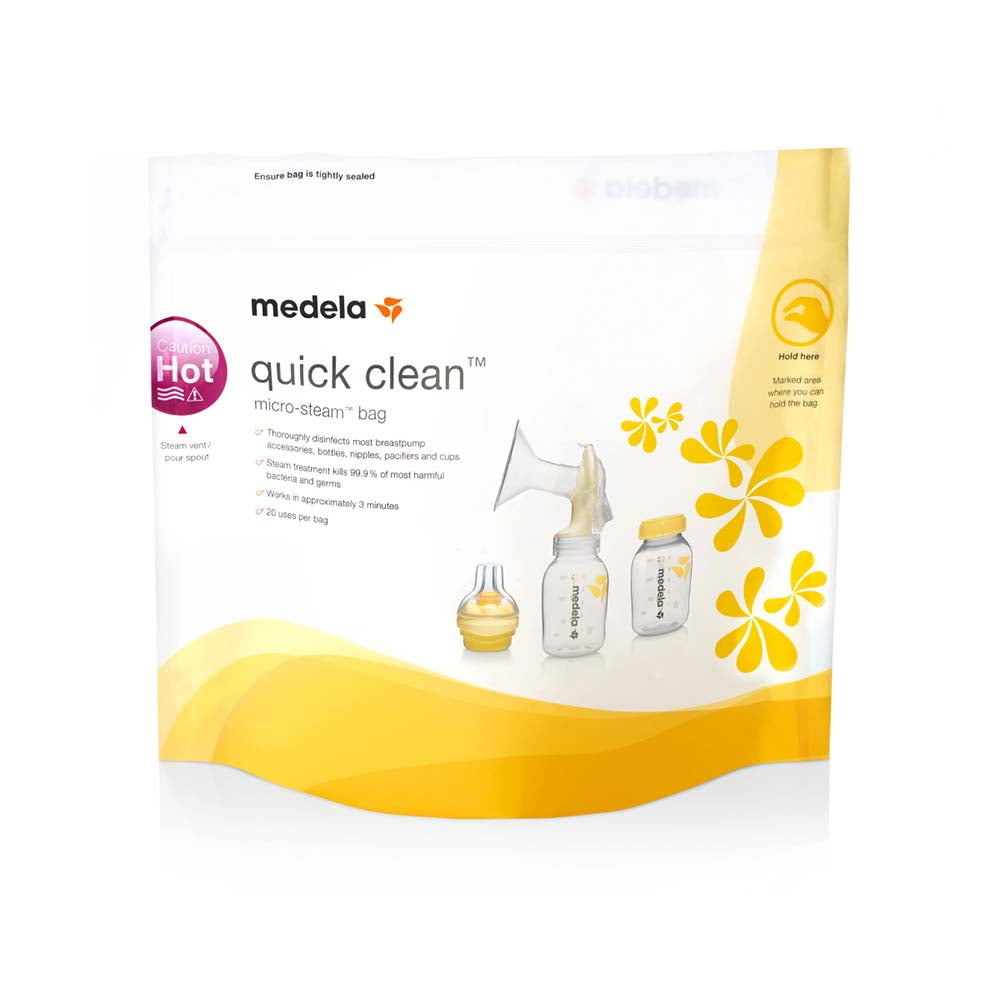 Medela - Quick Clean Micro-Steam Bags, Economy Pack of 5