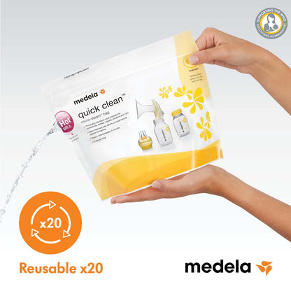 Medela - Quick Clean Micro-Steam Bags, Economy Pack of 5