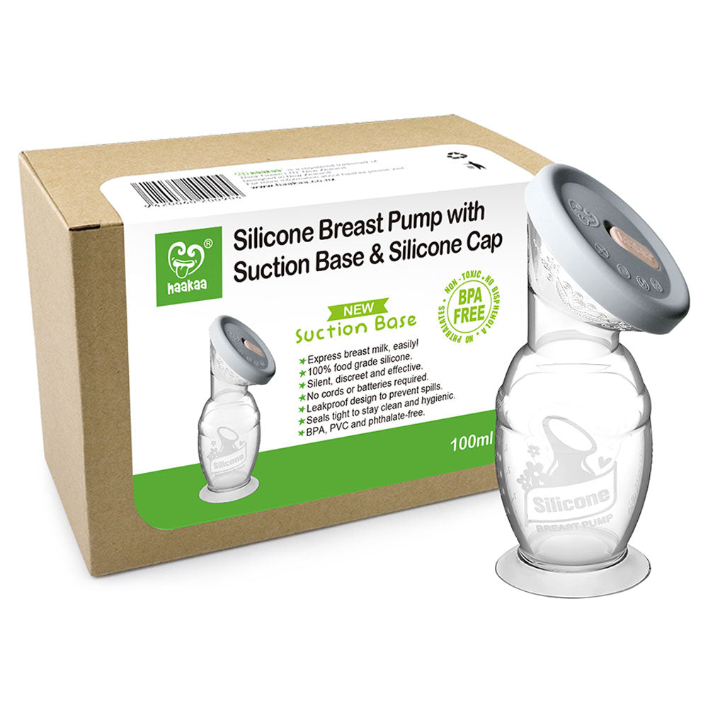 Haakaa - Silicone Breast Pump with Suction Base & Silicone Cap 100ml Combo