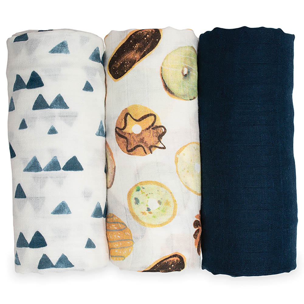 Bamboo Muslin Swaddle Blankets - Baby Blues