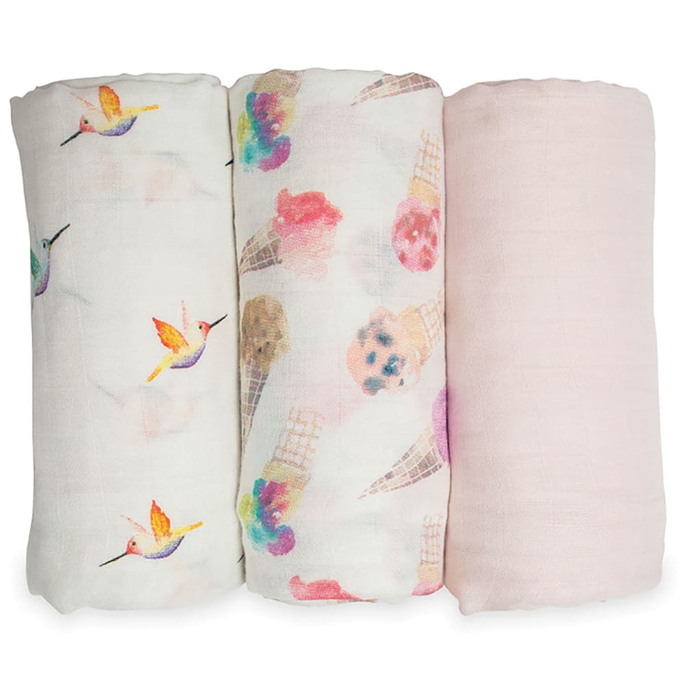 Bamboo Muslin Swaddle Blankets - Pretty Pink