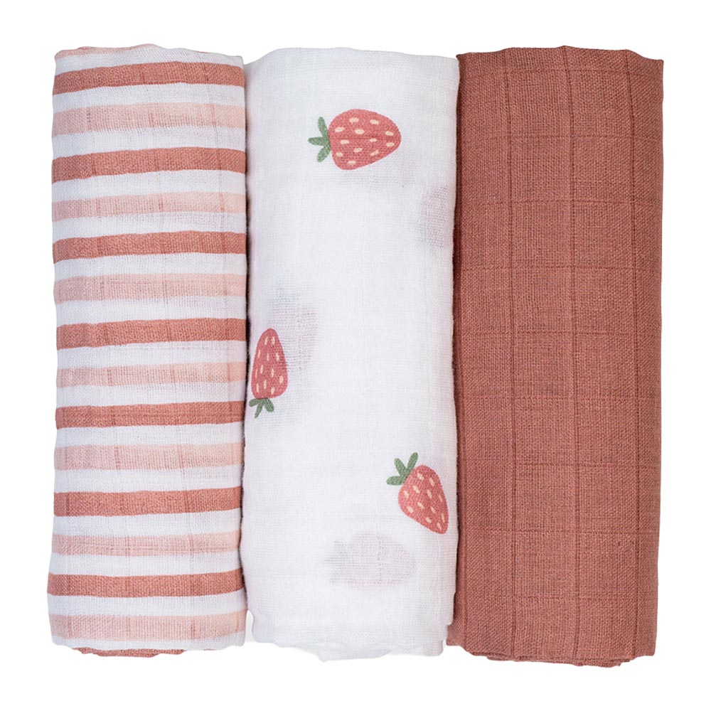 Mini Muslin Cloths - Strawberries