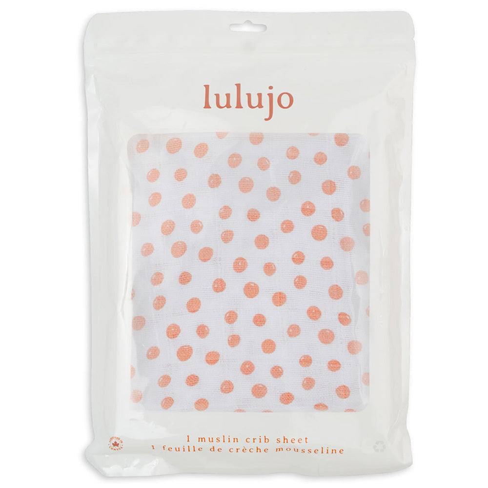 Lulujo - Muslin Crib Sheet (135cm x 70cm) - Dots