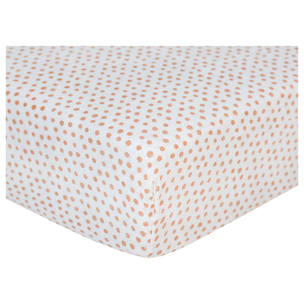 Lulujo - Muslin Crib Sheet (135cm x 70cm) - Dots