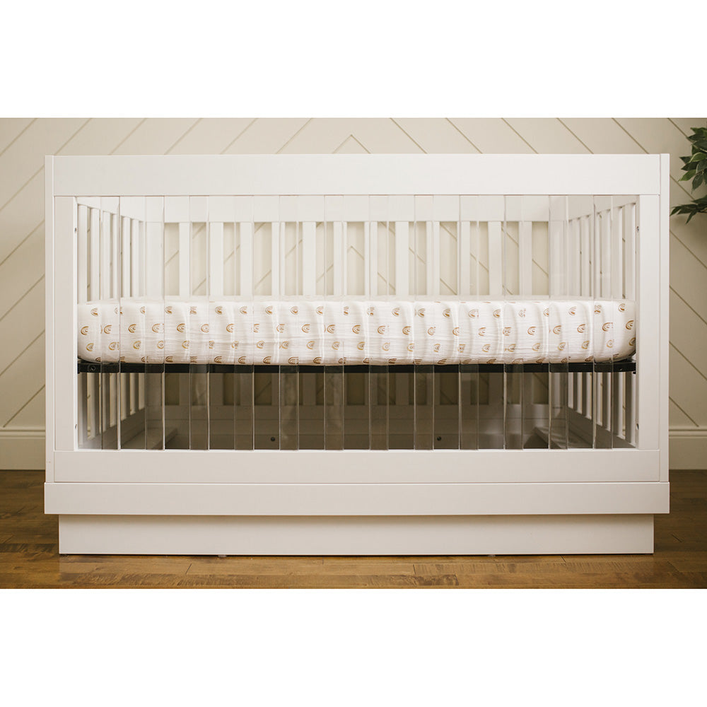 Lulujo - Muslin Crib Sheet (135cm x 70cm) - Rainbow