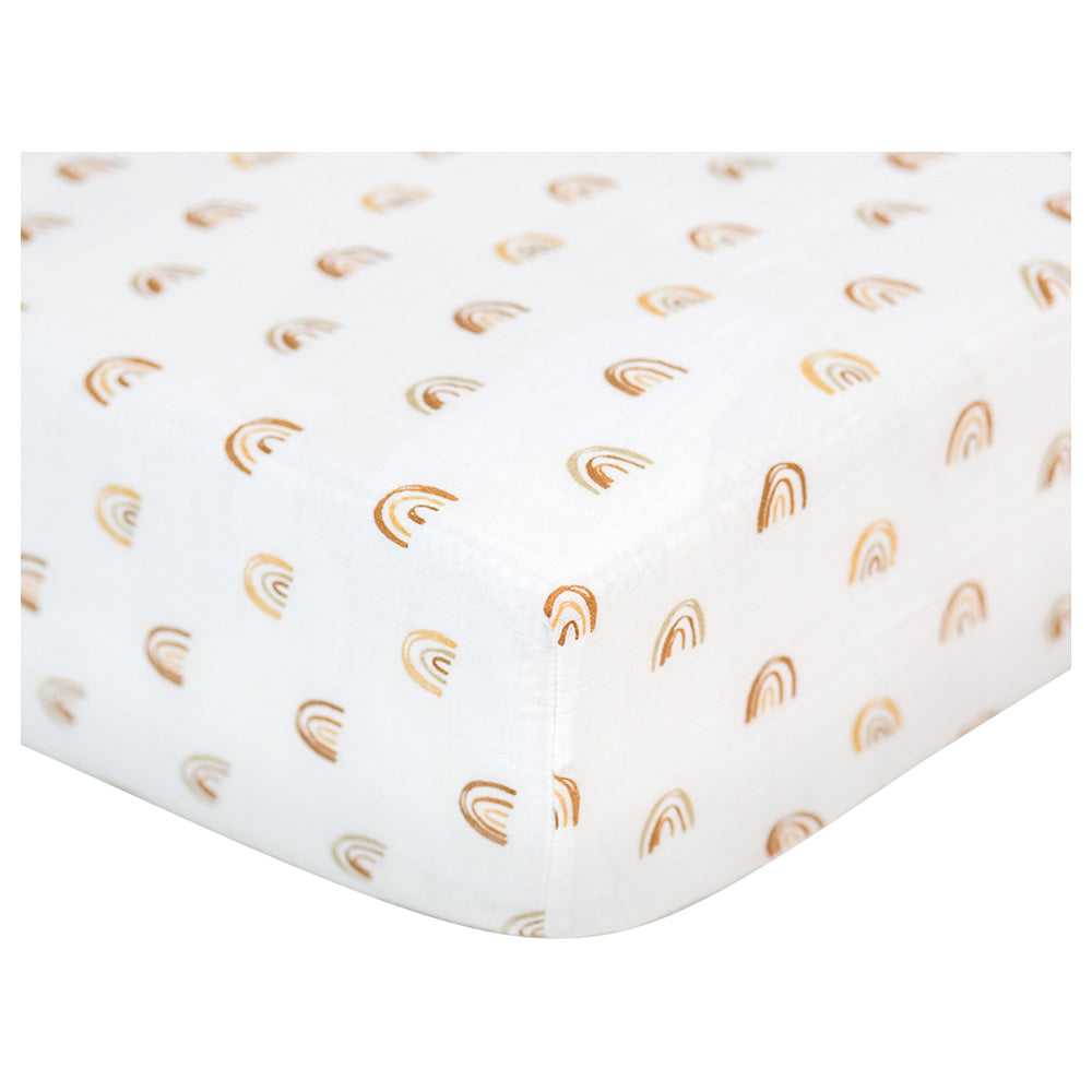 Lulujo - Muslin Crib Sheet (135cm x 70cm) - Rainbow