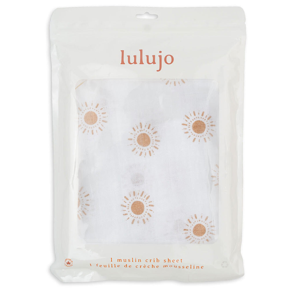 Lulujo - Muslin Crib Sheet (135cm x 70cm) - Suns