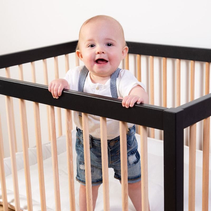 Playpen 97 Wood - Black/Natural