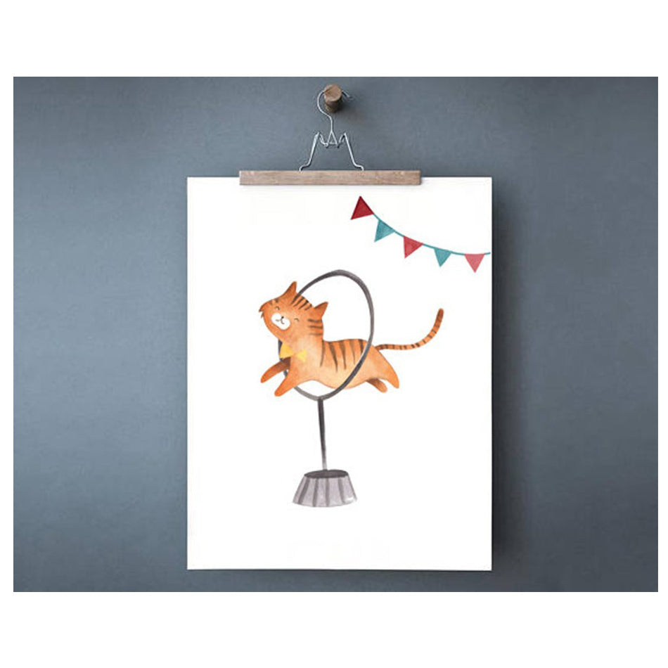 Sweet Pea -Set of 6 Circus Animals WaterColor Wall Art Prints.