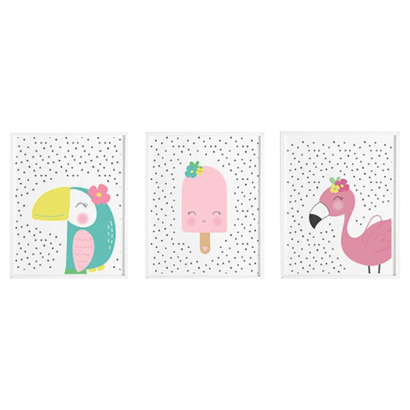 Sweet Pea - Set of 3 - Toucan Pop Flamingo Wall Art Prints