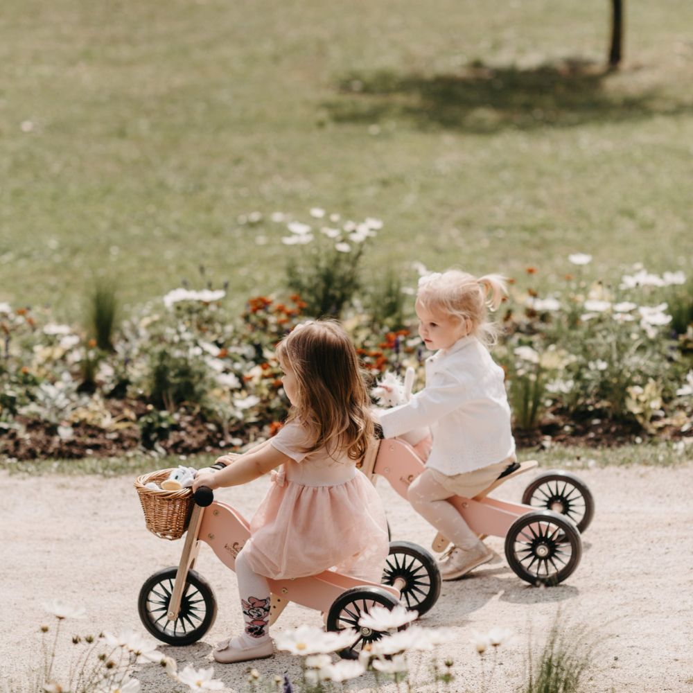 Toddler Tricycle + Basket + Helmet - Rose