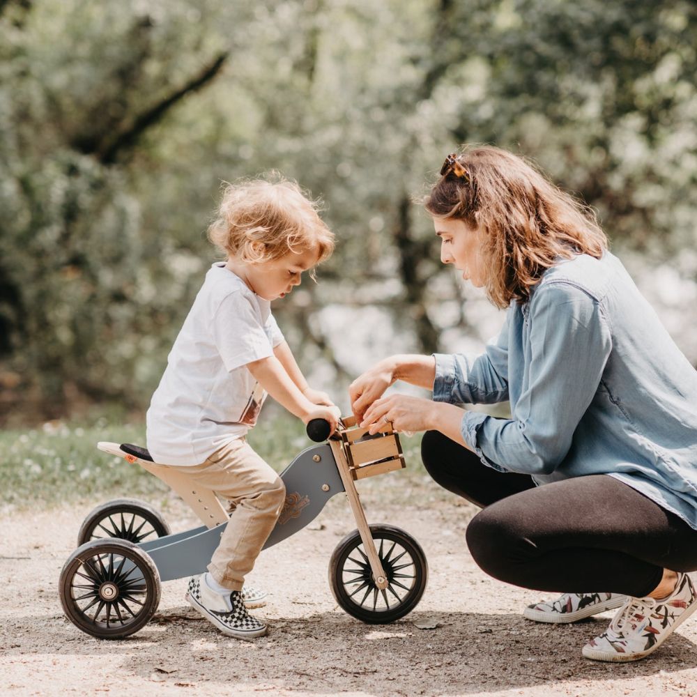 Toddler Tricycle + Basket + Helmet - Slate Blue