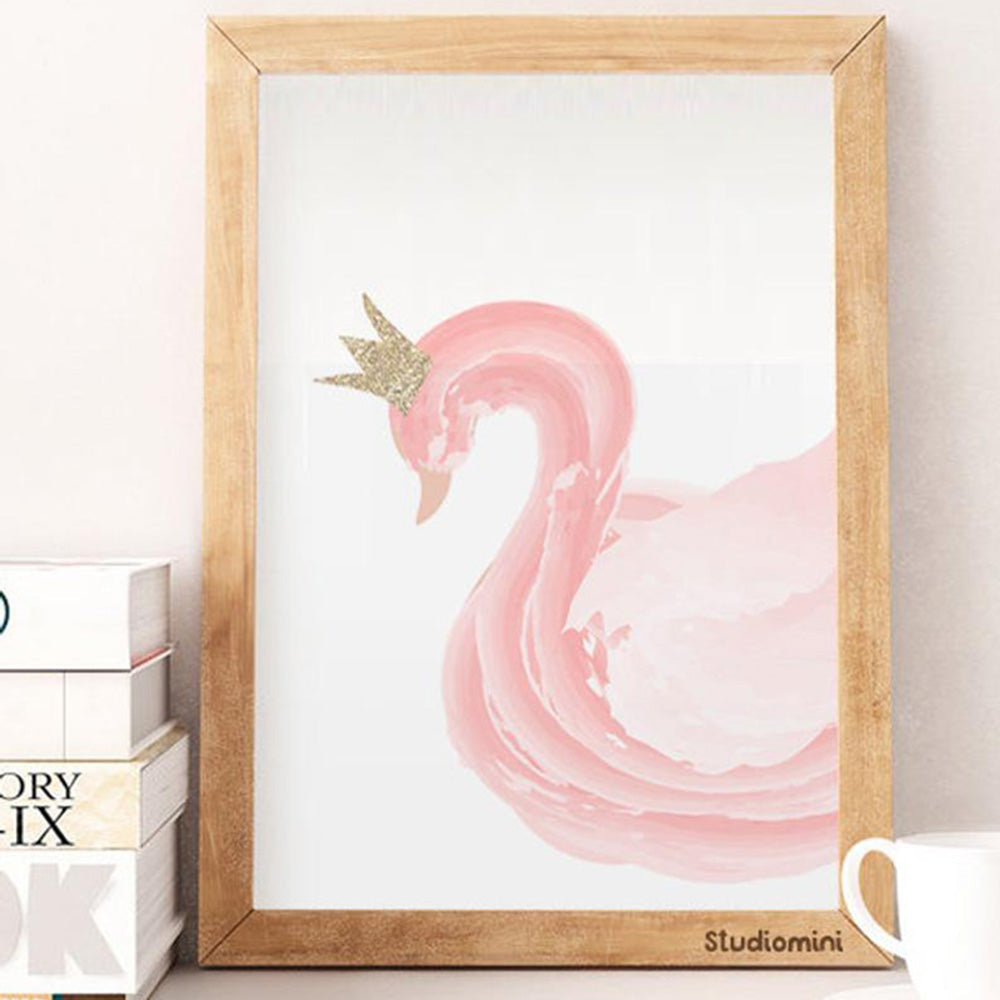 Sweet Pea - Set of 3 Wall Art Prints - Pink Ballerina Swan