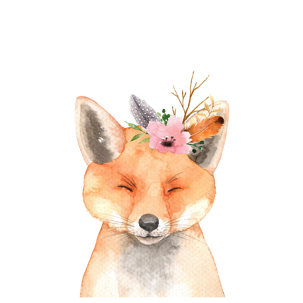 Sweet Pea - Set of 6 - Watercolour Woodland Animals Wall Art Prints