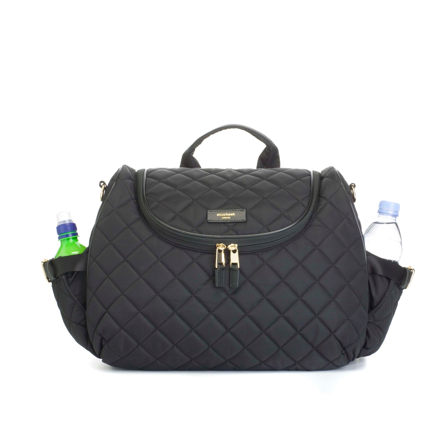 Poppy Quilted Diaper Bag - Black