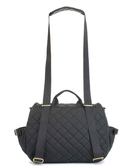 Poppy Quilted Diaper Bag - Black
