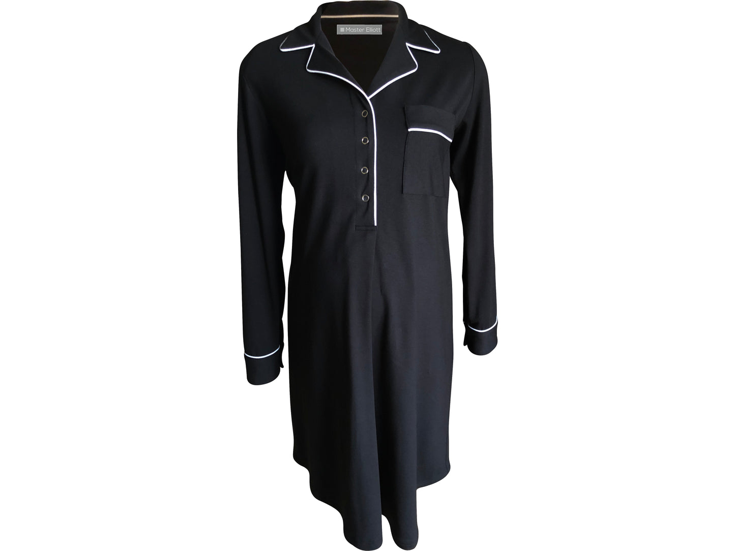 Master Elliott Luxury Maternity Nightgown in black, made in soft bamboo