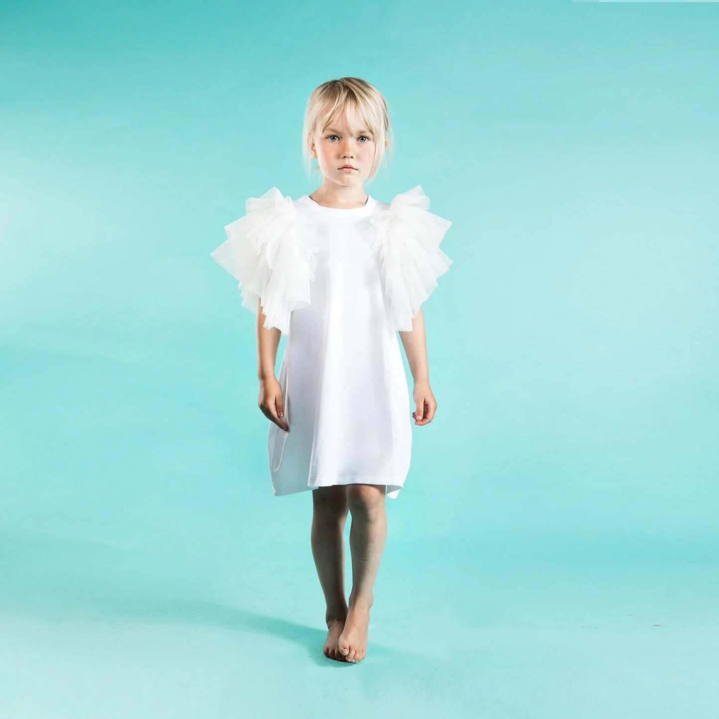 Tiny Wings Dress - White Base