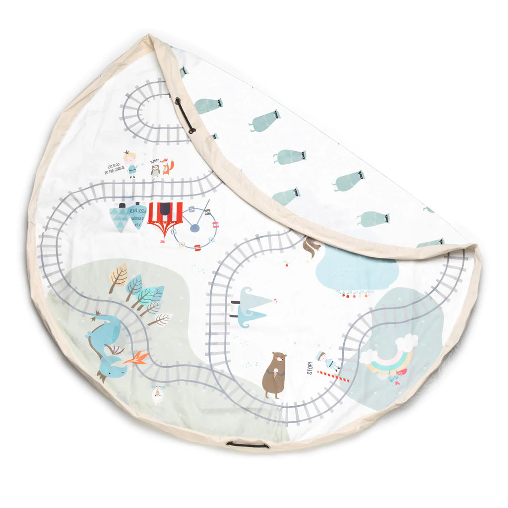 Play and Go - Playmat and Storage Bag - Train Map and Bear