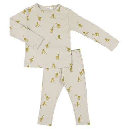 Trixie - Pyjama 2 Pieces -100% Organic Cotton - Groovy Giraffe - Available Sizes: 18-24M/3Y/4Y/6Y