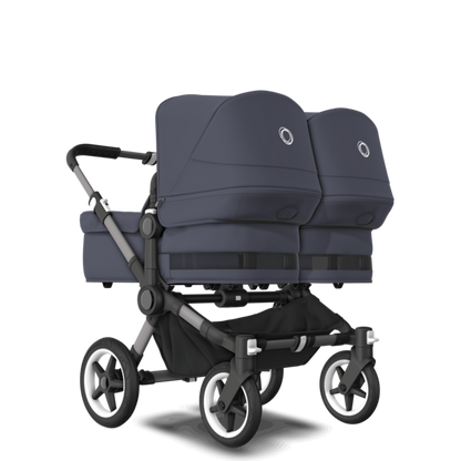 Bugaboo - Donkey 5 Twin Complete Me Travel System - GRAPHITE/STORMY BLUE
