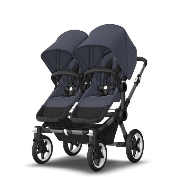 Bugaboo - Donkey 5 Twin Complete Me Travel System - GRAPHITE/STORMY BLUE