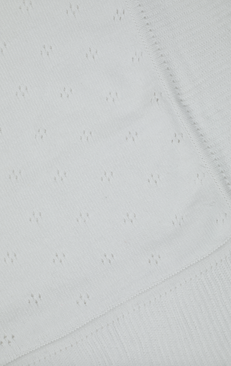 إيلي جونيور -بطانية كبيرة محاكة في القطن العضوي، الأبيض